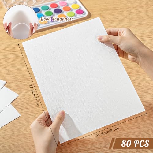80 Sheets Watercolor Paper, Cold Press, 110 lb/230 GSM, 8.5 x 11 in - size: 8.5 x 11 Inch