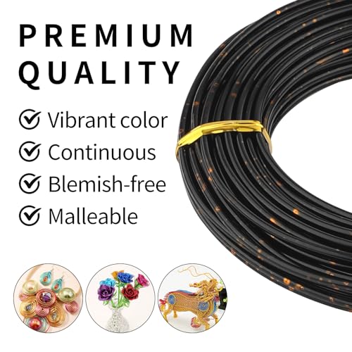 12 Gauge Aluminum Craft Wire for Jewelry Making, 32.8FT Bendable Metal Wirefor Bonsai Armature(Black Gold) - color: Black Gold