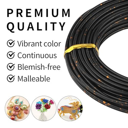 12 Gauge Aluminum Craft Wire for Jewelry Making, 32.8FT Bendable Metal Wirefor Bonsai Armature(Black Gold) - color: Black Gold