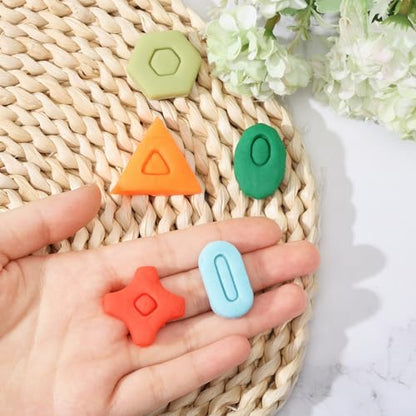 ORIGACH 22 Pcs Geometric Polymer Clay Cutters Set | Boho Studs Polymer Clay Cutters Set Different Geometrical Shapes for Earring Making - style: Basic Geometric