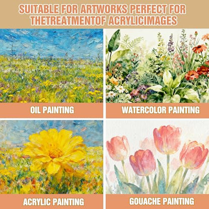 Gloss Acrylic Varnish with Pump, High Gloss Clear Sealer for Acrylic Paintings, Quick-Dry Water-Based Non-Toxic, UV & Yellowing Protection, Multi-Surface with Bonus Brush (250 ml) - size: 250 ml