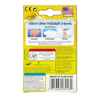 Crayola Ultra-Clean Washable Crayons (526916), 16 Colors