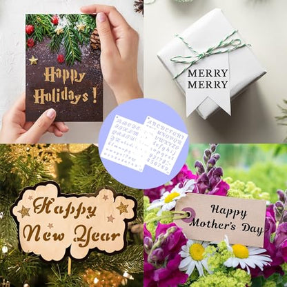 1/2 Inch Letter Stencils for Painting, 30 Pcs Reusable Small Alphabet Letters and Numbers Stencil for Bullet Journaling Crafts Projects