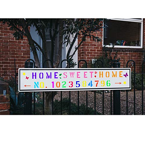 Zonon 153 Pcs 2 Inch Letter Stencils for Painting Number Symbol Stencil Set Reusable Plastic Alphabet Painting Templates Interlocking Kit for Wood Wall Fabric Door Craft DIY Art Projects - size: 2 Inch