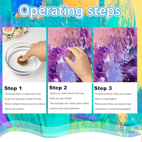 Natural Sea & Synthetic Sponges - Assorted Sizes 8pc Value Pack for Crafts & Artists: Multi - Purpose Art Supply for Professional Painting, Ceramics, Clay & Pottery Projects (8)