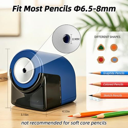 deli Electric Pencil Sharpener,Heavy Duty Pencil Sharpener, Blue - color: Blue