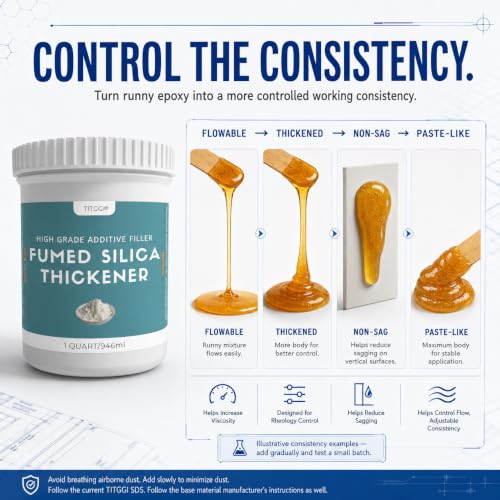 TITGGI Fumed Silica Thickener for Epoxy Resin and Coatings, 1 Quart - style: Fumed Silica Silica Powder