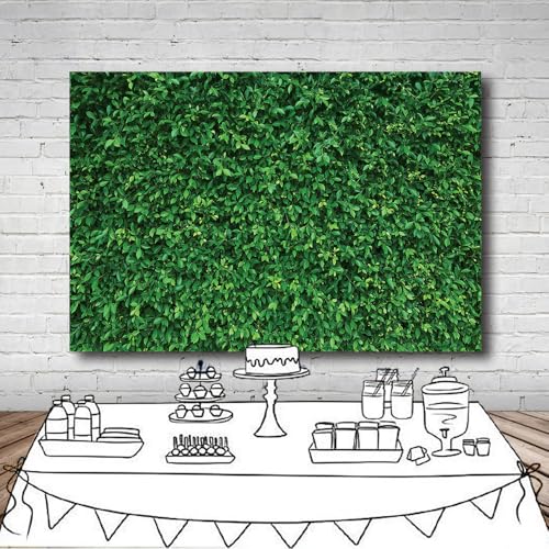 9x6Ft Green Leaves Grass Lawn Party Photography Backdrop - Greenery Decoration for Birthday, Newborn Baby Shower, Wedding - size: 9X6Ft