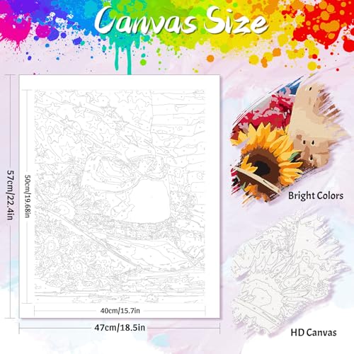 Yunnuo Paint by Numbers Kit for Adults American Flag,16x20 inch | Paint by Numbers for Beginners,Sunflower and Cowboy Hat,High-Definition Canvas,Creative Gifts and Decorations - color: E-002-Hat