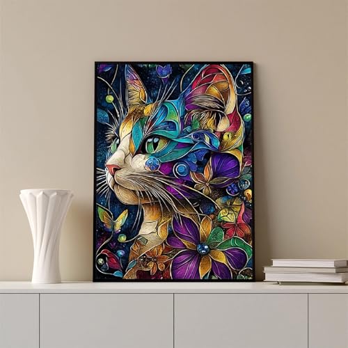 Xoaoes Cat Diamond Art Kits for Adults, Animals 5D Diamond Painting Kits - color: CM095