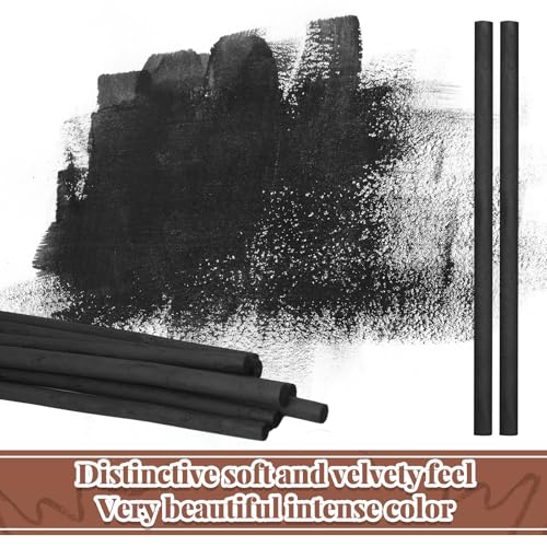 Gueevin 200 Pcs Soft Willow Charcoal Sticks Drawing,5-7mm | For Artists Beginners Students, Vine Charcoal Bulk for Sketching Shading Fine Art, Assorted Sizes, Back to School Gifts - size: 5-7mm