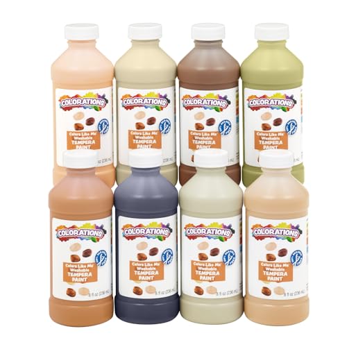 Colorations Colors Like Me Washable Tempera Paint, Set of 8 Colors - color: Skin Tones, 8 Pack