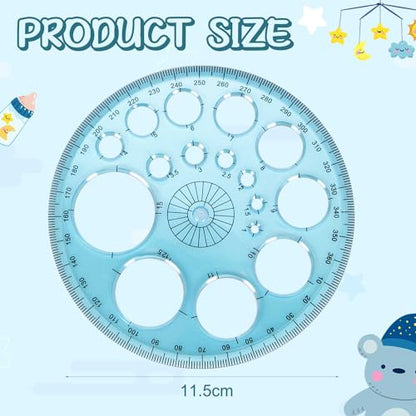 Circle Template Circle Round Stencil Templates for Drawing Professional Circle Ruler Multi Function Drawing Aid Tool Large and Small Size Suit for Studying Designing Office - size: 11.5 cm / 4.53 inches