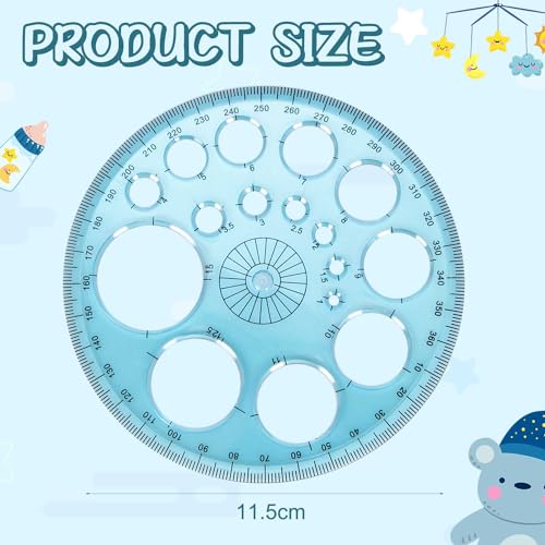 Circle Template Circle Round Stencil Templates for Drawing Professional Circle Ruler Multi Function Drawing Aid Tool Large and Small Size Suit for Studying Designing Office - size: 11.5 cm / 4.53 inches