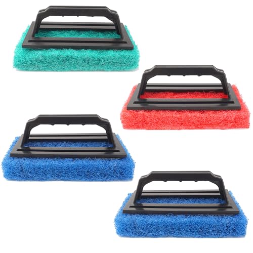 4 Pcs Screen Printing Scrub Pad, Screen Print Ink Scraper with Handle,Screen Print Remover, Screen Printing Accessories for Reclaiming Mesh Screen Cleaner