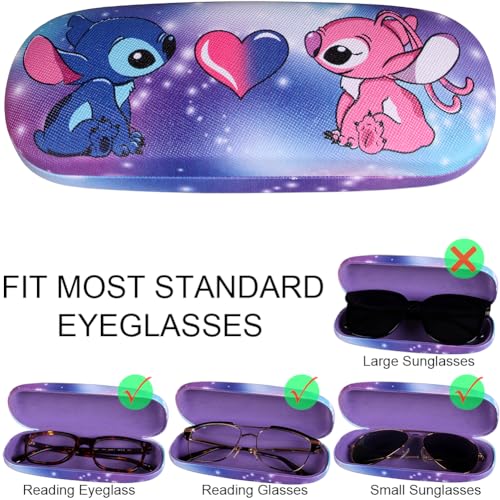 Cute Eyeglass Cases Hard Shell Storage Case Protective Box With Glasses Cloth Adjustable Glasses Strap Ear Grips Hook - color: Set-3