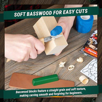 BeaverCraft DIY06 Santa Whittling Kit – Wood Carving Kit for Beginners – Wood Carving Tools Set, Diy Crafts for Adults – Woodworking Kits for Kids&Teens – Hobby Kits for Adults, Woodworking Gifts