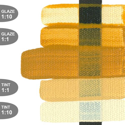 GOLDEN Fluid Acrylics, Yellow Ochre, 4 fl. oz. Bottle, Professional Acrylic Paint, Semi-Opaque