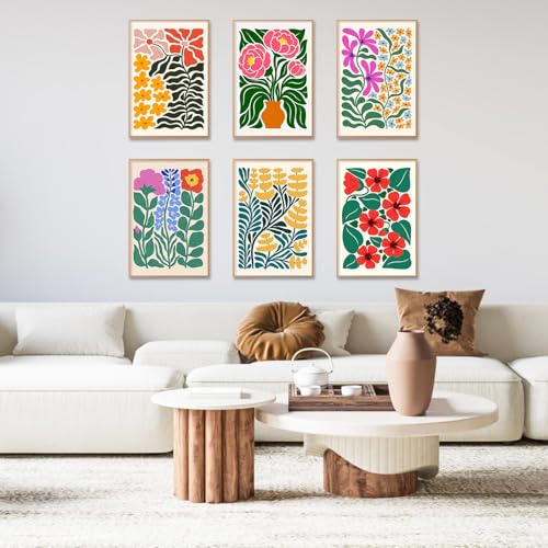 6 Pack Paint by Numbers Kit for Adults, Flowers Number Painting, 8x12 Inch | DIY Adult Paint by Number Kits on Canvas for Beginners, without Frame, Botanical Home Wall Decor, Stress Relief Craft Gift - color: Wildflower