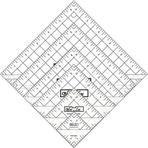 Bloc Loc Rulers For Quilting, Half Square Triangle Quilting Rulers and Templates, Made of Acrylic Material, Non-Slip Grip, For Every Skill Level, Variety of 6 Rulers, Set 1