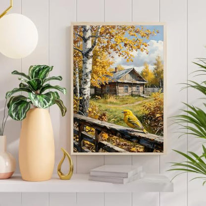 Auremi Nature Diamond Art Painting, 5D Houses Diamond Painting Kits, Full Drill Diamond Dots Paintings for Beginners, Crystal Art Painting Kits for Home 30x40 cm - color: Diamond Painting 011