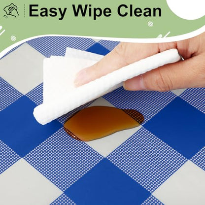 misaya 4 Packs 54 x 78 Inch Buffalo Disposable Table Cloth, Waterproof Plastic Tablecloth, Rectangle Blue and White Checkered Table Covers for Picnic, Birthday, Party, Back to School - color: Blue and White, size: 54" X 78"