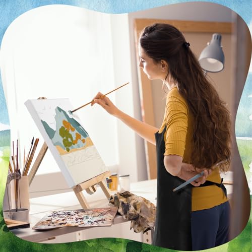 Motipuns 12 Set Landscape Pre Drawn Canvas for Paint for Adults | 8 x 8 Inch, Sip and Paint Party Kit, Pre Printed Framed Canvas with Easels Paints Brushes Aprons, Party Adult Art Supplies - style: Landscape