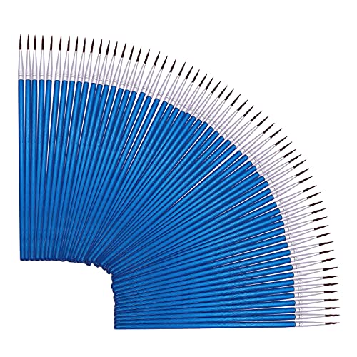 60 Pack Pointed Round Painting Brush,Hand Made Thread Drawing Brush,Detail,Nail Brushes for Detail and Miniature Drawing,Painting,Coloring by Acrylic, Oil and Watercolor (M(#00)) - size: M(#00)