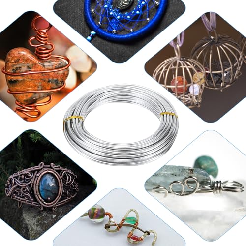 PATIKIL 32.8ft Aluminum Wire, 1pcs Jewelry Wire Aluminum Craft Wire 3mm 9 Gauge Wire Metal for Jewelry Making Beading Crafting Pendants Art, Silver - color: Silver, size: 3mm