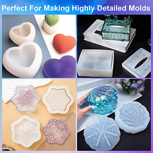 CHANGTIKEJI Silicone Mold Making Kit 84oz 10A Elastic Liquid Silica Gel,Translucent Fast Cure Platinum Silicone Rubber for Silicone Molds,3D Molds,Resin Molds - size: 84 OZ