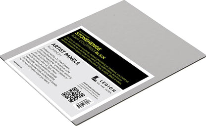 Legion Artist Panel, 1/8" Composite Brushed Aluminum with Stonehenge Aqua Coldpress Black, 100% Cotton, 140lb Paper, 8 x 10 inches for Wet Media - size: 8 x 10