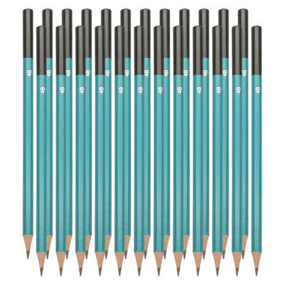 PATIKIL 4B Drawing Pencils for Sketching, 24PCS Sketch Pencils for Drawing Art Pencils Graphite Wood Pre-sharpened for Drawing Sketching Artist, Hexagonal, Black Refill, Green/Black Pole - style: 4B