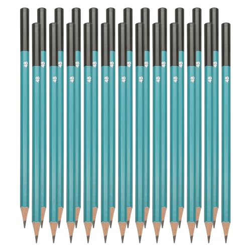 PATIKIL 4B Drawing Pencils for Sketching, 24PCS Sketch Pencils for Drawing Art Pencils Graphite Wood Pre-sharpened for Drawing Sketching Artist, Hexagonal, Black Refill, Green/Black Pole - style: 4B