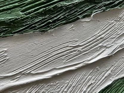 Art Hand-Painted Green Texture Oil Painting Modern Abstract Canvas Art Home Wall Decoration 24x48 inches - color: Dn167