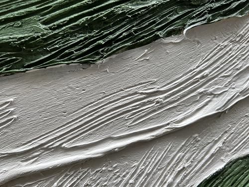 Art 30x60 inch Hand Painted Green and White Textured Oil Paintings Modern Abstract Canvas Art Home wall Decoration - color: Dn178