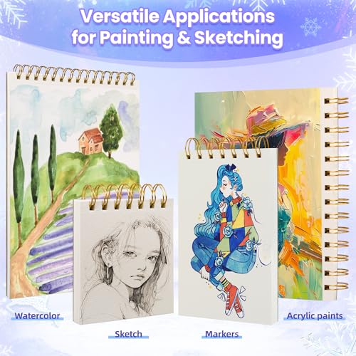 Qlmhudaim Mixed Media Sketchbook 4" x4”| 30 Sheets 140lb/300g - size: 4 x 4 Inches (1 pack)