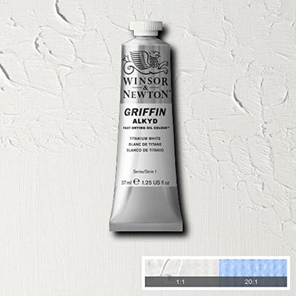 Winsor & Newton Griffin Alkyd Fast Drying Oil Paint, Titanium White | Fast-Drying Oil Paint, Ideal for Thick Impasto Techniques & Underpainting, Slightly More Fluid than Traditional Oils - color: Titanium White, style: 1.25-oz Tube