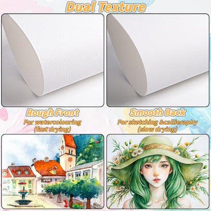150 Sheets Cotton Watercolor Paper 8.5x11 Inch 230GSM Art Paper Bulk | Heavyweight Textured Painting Paper for Watercolor, Tempera, Finger Paints, Drawing, Art Class, Homeschool & DIY Crafts - style: 8.5x11in-110LB/230GSM