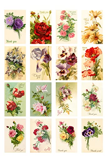 Decoupage Paper Pack (21 Sheets 6"x8") Increadibly Beautiful Flowers Thank You FLONZ Vintage Styled St Valentive Birthday Cards Pictures for Decoupage, Craft and Scrapbooking - color: Five