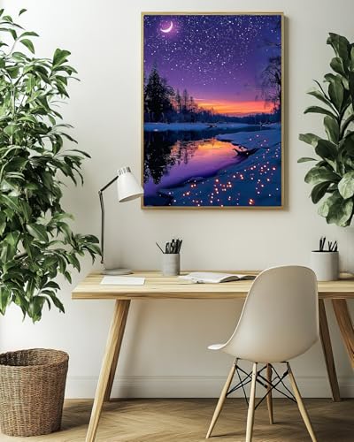 Starry Night Diamond Art Kits for Adults, Nature Diamond Art 12X16 Inch - color: Landscape 03