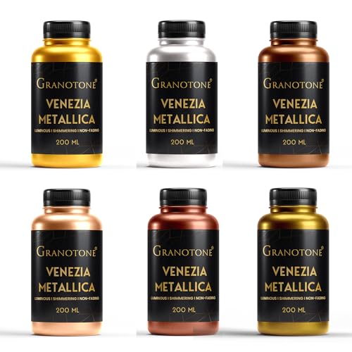 GRANOTONE Metallic Acrylic Paint Set 6 Colors 7 oz Each - style: Metallic Acrylic 6x7 Oz