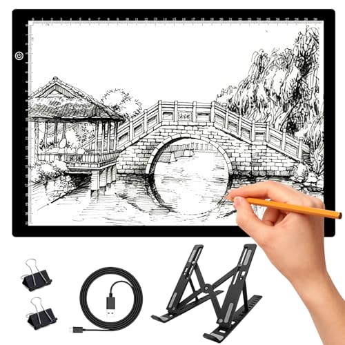 Ultra Thin Light Pad for Tracing, A4 Drawing Light Board | Adjustable Brightness Light Up Tracing Pad for Sketching, Tattoo Transfer, Crafts & Everyday Creative Projects - style: A4SA
