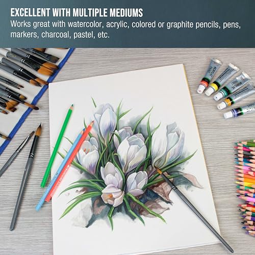 U.S. Art Supply 12" x 16" Premium Heavyweight Watercolor Paper Pad, 2-Pack - size: 12-x-16-inch