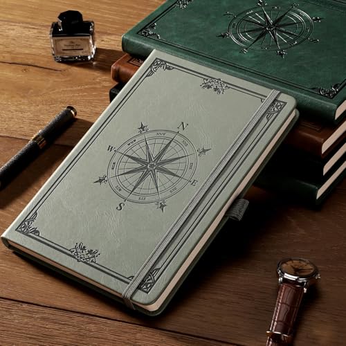 AHGXG Lined Journal Notebook, 192 Numbered Pages, A5 Size (5.7'' x 8.3'') - color: Light Green, style: Lined