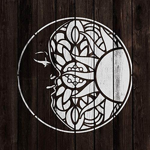 Mandala Sun and Moon Stencil - Sun & Moon Mandala Templates, Boho Stencils - size: 8"x8"