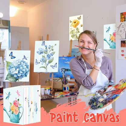 Tinlade 12 Pcs Pre Drawn Canvas for Painting Stretched,Elegant Style - size: Elegant Style