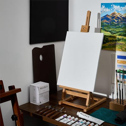 MEEDEN Large Wooden Tabletop H-Frame Easel, 38'' High, Solid Beech Wood Table Easel for Painting Canvas 22'' Max, Studio Desktop Art Easel Stand for Painting & Displaying,for Artists & Beginners