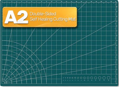 Self Healing Cutting Mat, 17" x 23", Double-Sided Rotary Cutting Mat for Sewing, Quilting, Scrapbooking & Craft, Large Craft Cutting Board for Hobby Use(A2) - size: 23"L x 17"W
