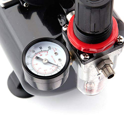 Timbertech Airbrush Kit With Compressor AS-186K With Airbrush Gun, Air Hose, Cleaning brush & Paints for hobby, graphic and so on