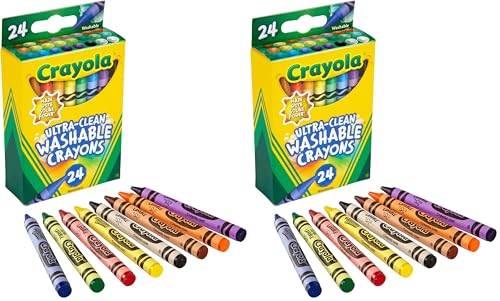 Crayola Washable Crayons, School Supplies, 24 Count (Pack of 2) - size: 24 Count (Pack of 2)